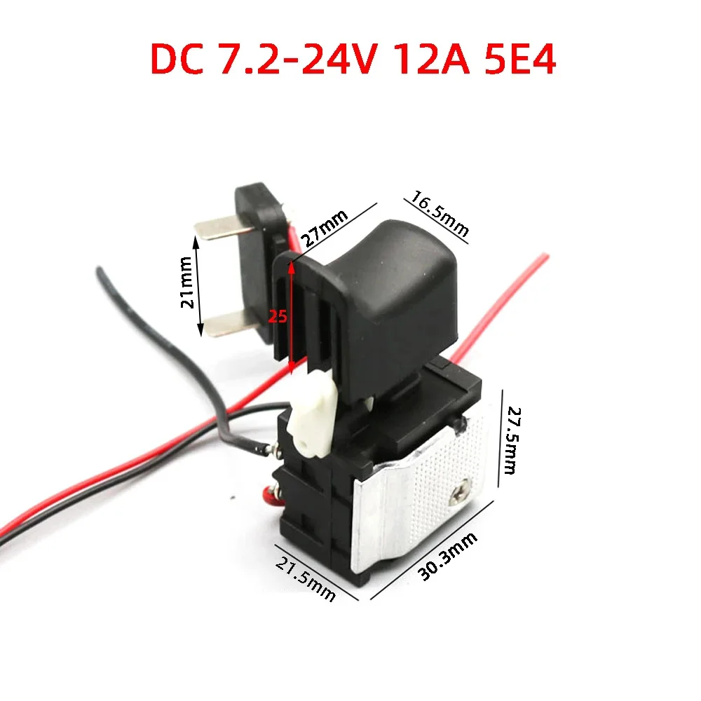 1Pcs DC 7.2 V-24V lithium battery trigger switch used for drilling speed control 16A with LED light speed control trigger switch