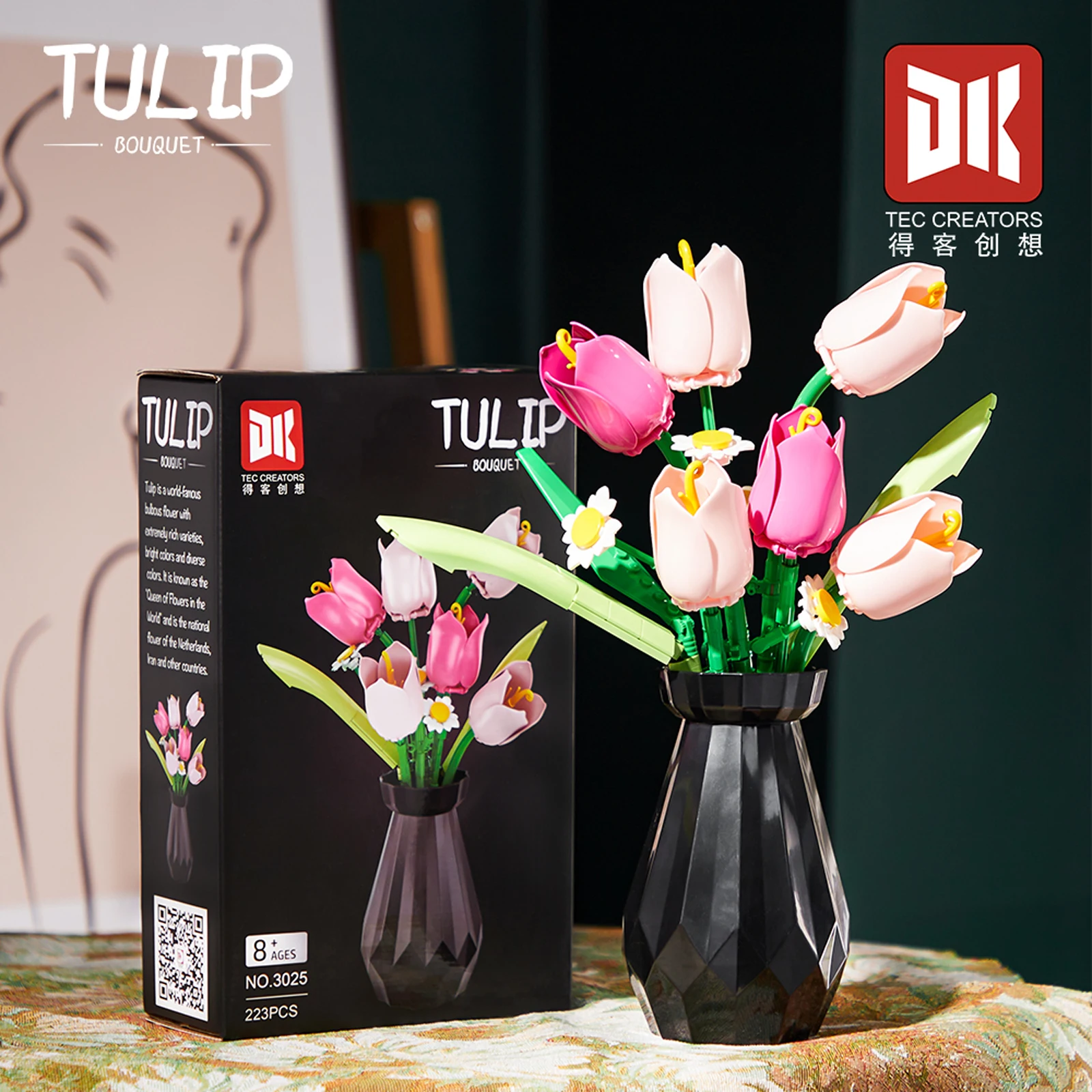 Building Blocks Orchid Flowers Bouquet Flower Blocks Bonsai Plant Model Bricks Romantic DIY Home Decoration Toy for Kids Gift