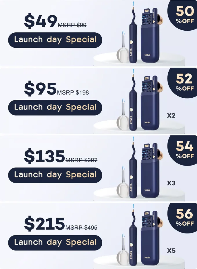 2025 New Arrival Bebird EarSight Plus I35R R37R D39R Visual Earpick Bendable & Affordable All-in-1 Ear Rod Earwax Removal Kits