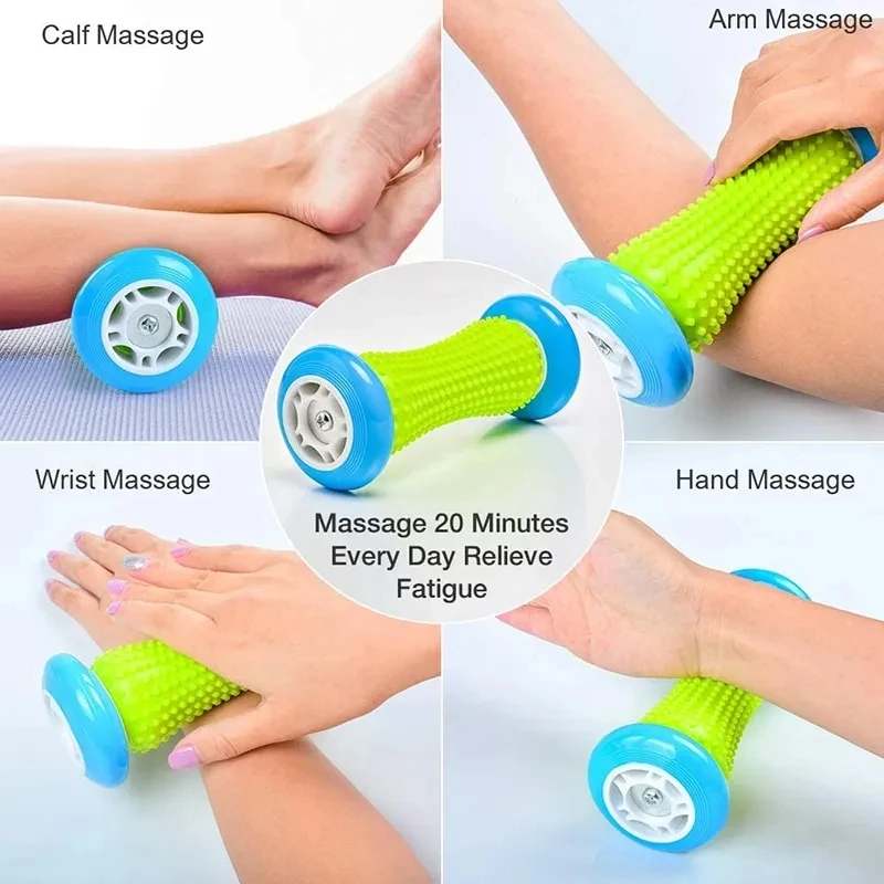 Spike Foot Acupoint Massage Roller Plantar Fasciitis Arch Deep Trigger Workout Stretching Muscle Pain Relief Body Massager Wheel