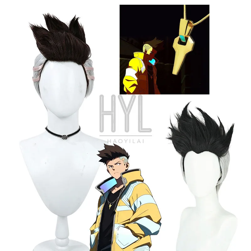 Anime Cyberpunk: Edgerunners David Martinez Cosplay Wig Black Short Synthetic Hair For Women Men Halloween Carnival Party Props