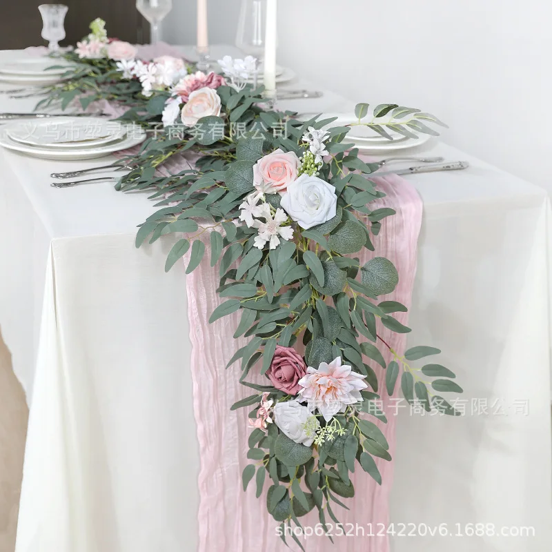 

European Outdoor Wedding Vine Table Flower Home Vine Decoration Birthday Banquet Table Arrangement Simulation Flower Wedding