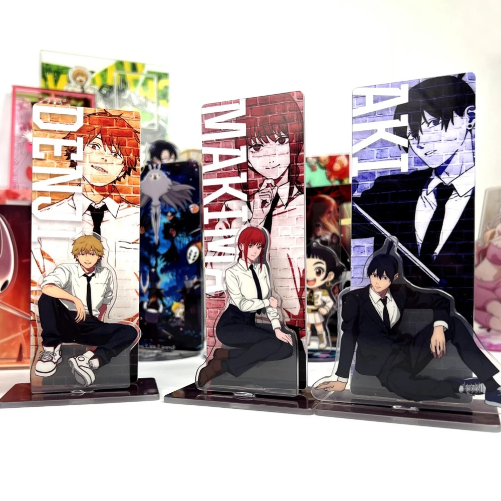 أنيمي بالمنشار رجل الفيلم: Reze Pochita Denji Makima Hayakawa Aki تأثيري الاكريليك حامل مكتب الديكور الدائمة لوحة الدعائم #4
