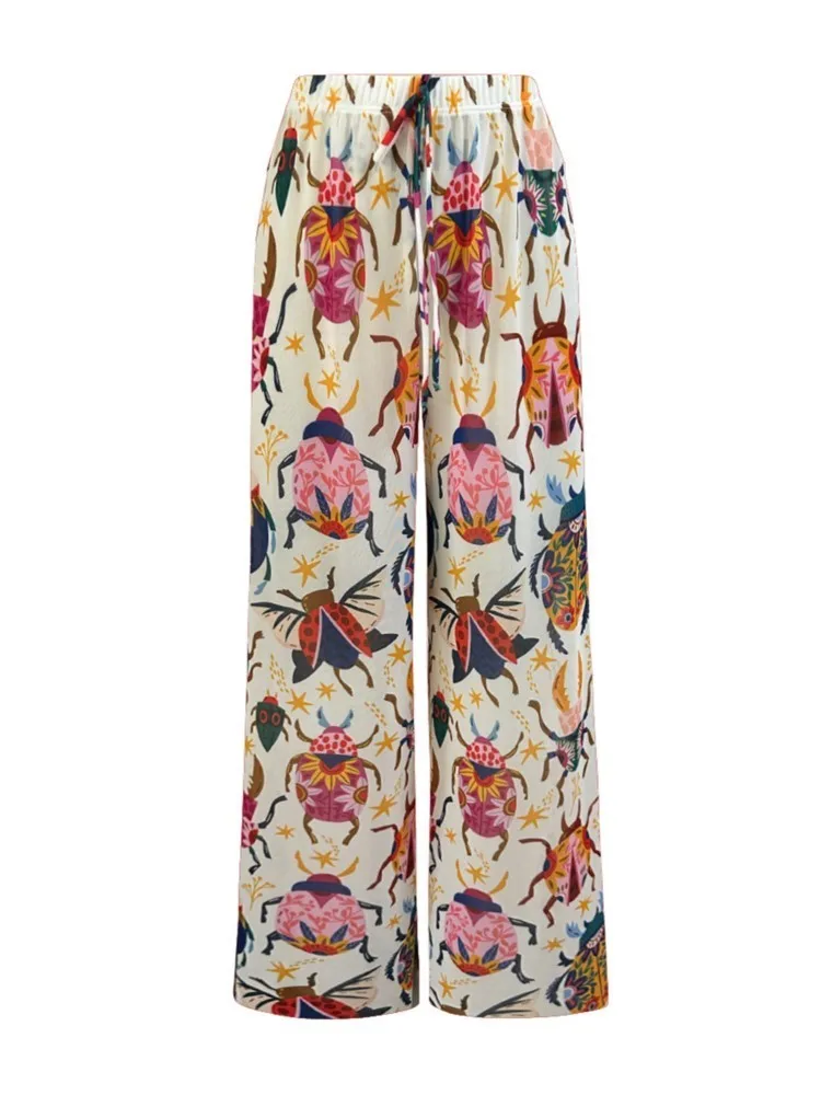 

Women Mesh Ruffle Trim Cover Up Pants Beach Cover Up Cover Ups For Swimwear Beach Ruffle Pants 2026 Summer Pants Купальник