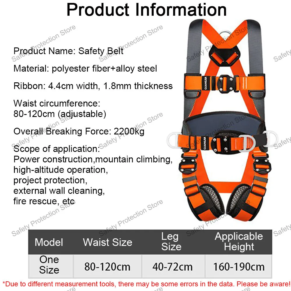 Five-point High Altitude Work Safety Harness Full Body Safety Belt  Outdoor Climbing Training Construction Protective Equipment