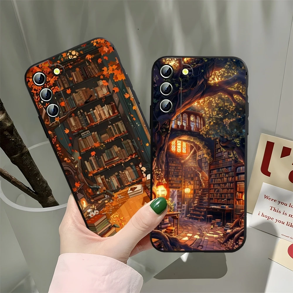 Read Books illustration Phone Case for Samsung Galaxy S23 S22 S24 S25 S21 Ultra Fe Plus A16 A34 A54 A24 A52 A53 M54 Cover