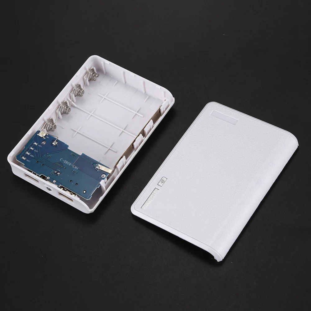 Stylish-2X Portable USB 5V 2A 18650 Power Bank Battery Box For Iphone6 Smartphone Colour:White