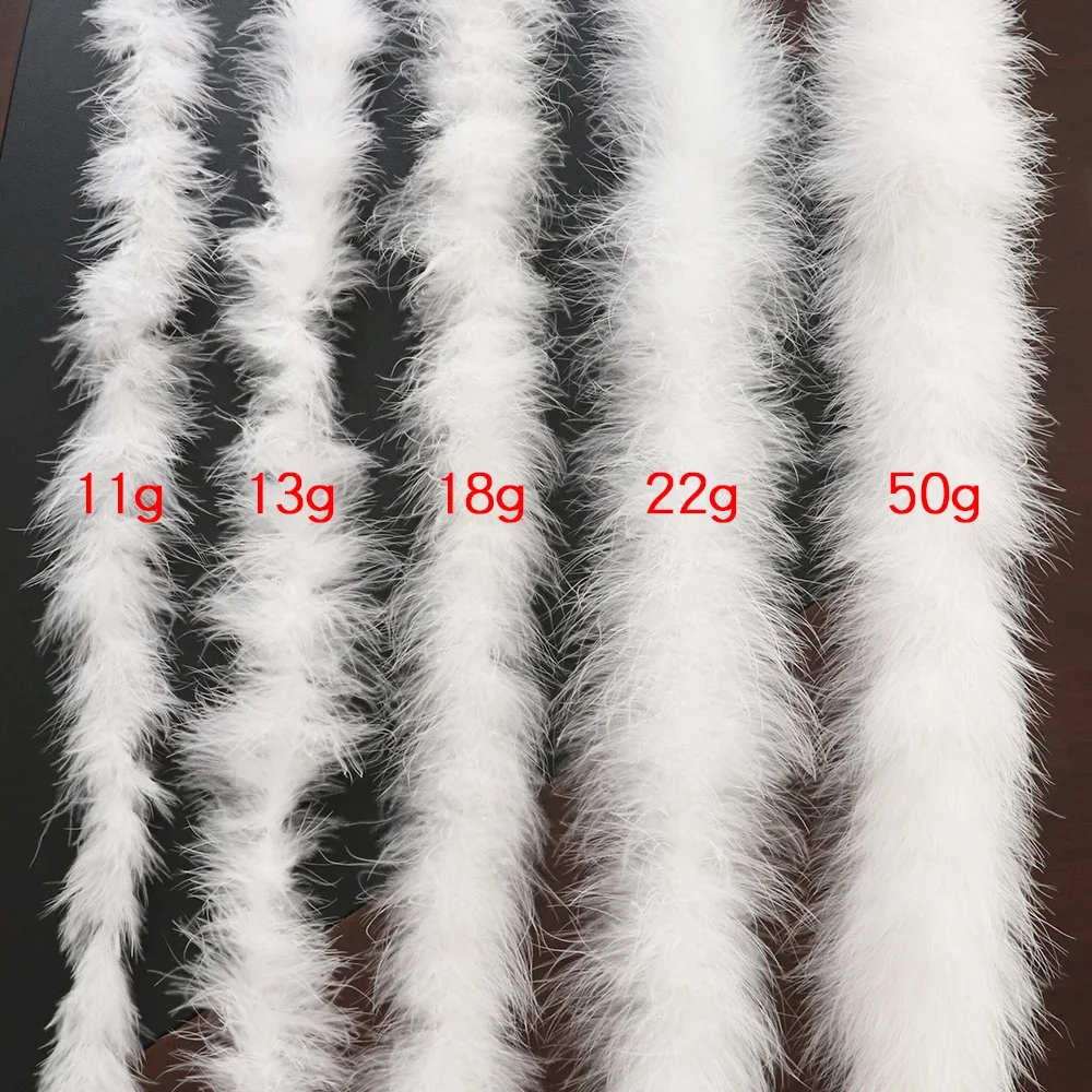 2Meters Soft Turkey Feather Boa 11-50g Thick Colorful Feathers Ribbon for Wedding Party Clothing Shawl Scarf Decoration Plumas