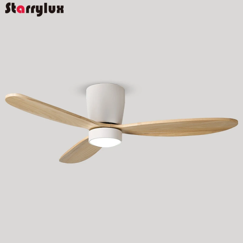 مروحة سقف خشبية 2 في 1 مع ضوء، مراوح غرفة نوم على الطراز الشمالي، مصباح LED هادئ قابل للتعتيم لغرفة المعيشة أضواء ثريا معلقة #3