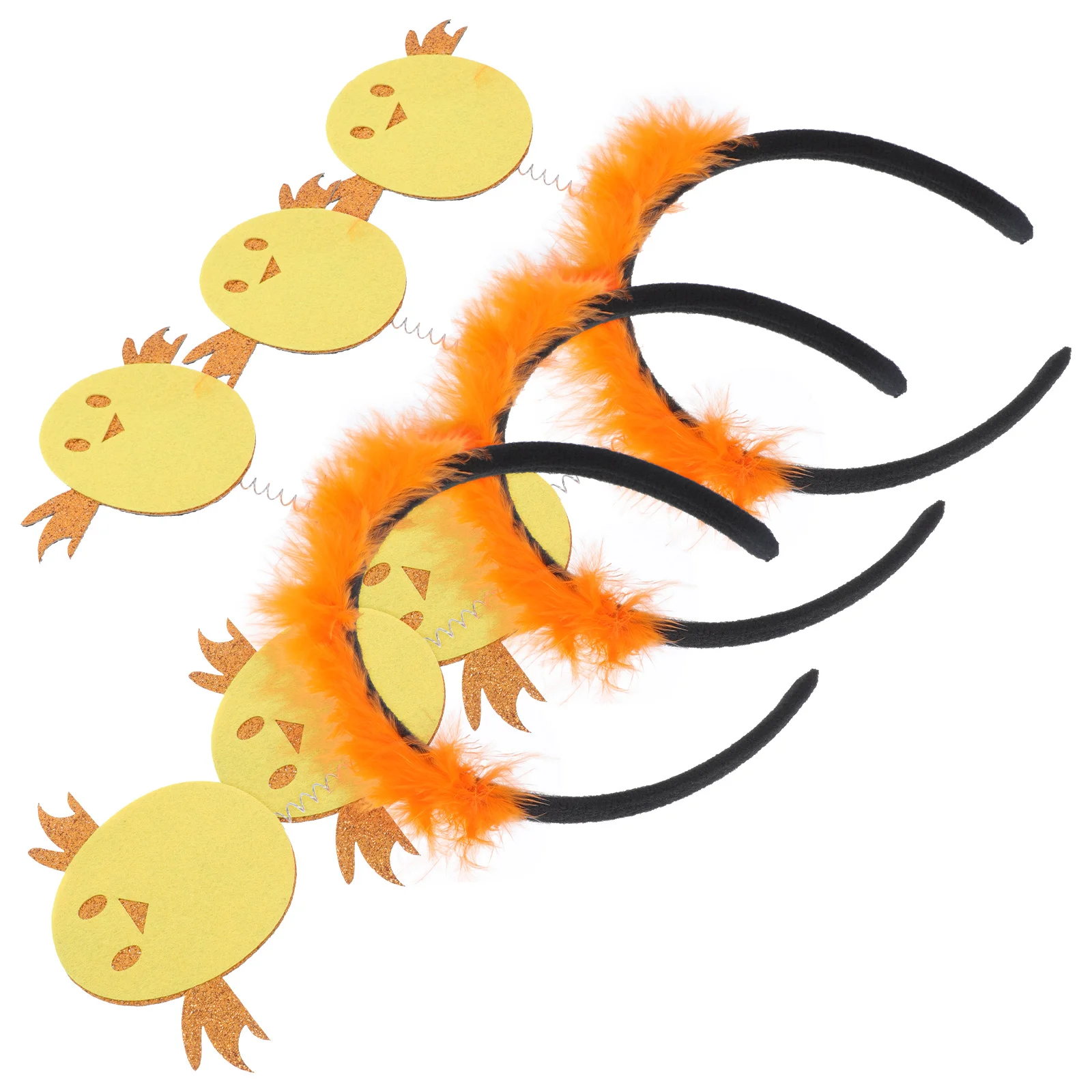 

3 Pcs Toddler Little Yellow Chicken Headband Miss Girls Hair Accessories Clips for Women Ties Hoops