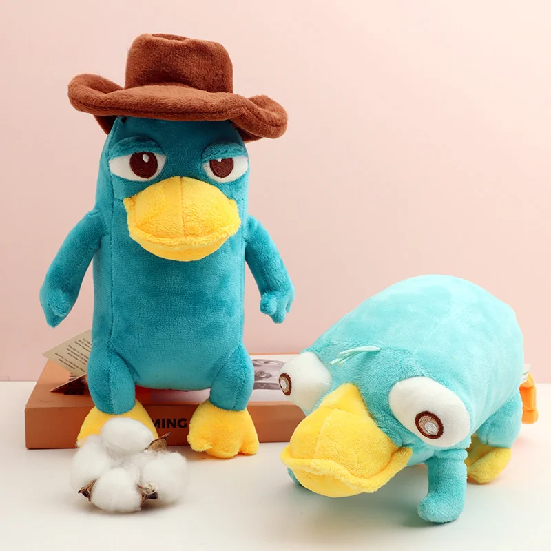 Brinquedo de Pelúcia Fofo do Perry o Ornitorrinco de 18/25cm, Pelúcia do Filme Phineas e Ferb, Boneco de Algodão Macio, Presente de Aniversário para Meninos