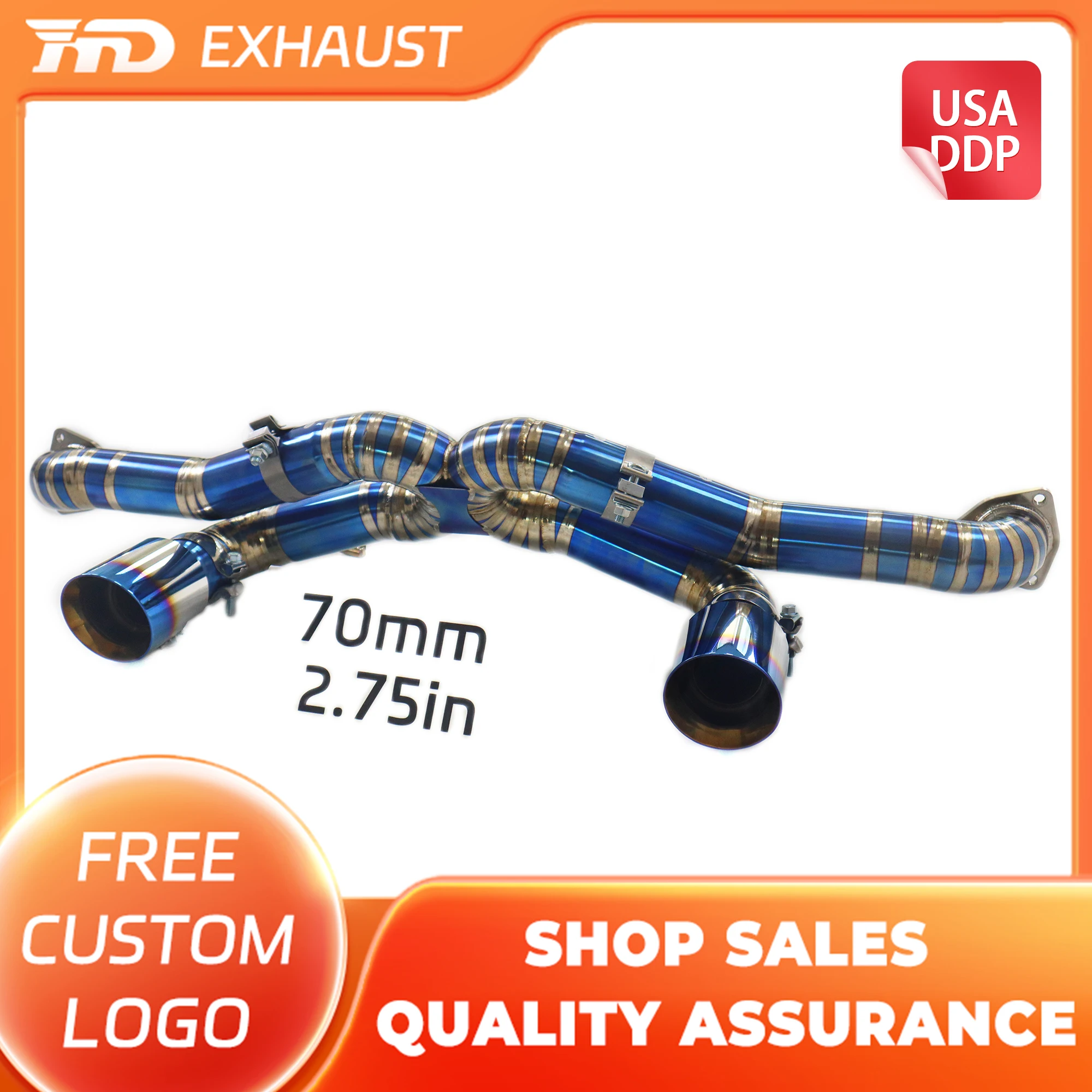 

HMD Hot Sale Exhaust System Titanium alloy Performance Catback Exhaust for Porsche 718 GT4 RS Without Valves