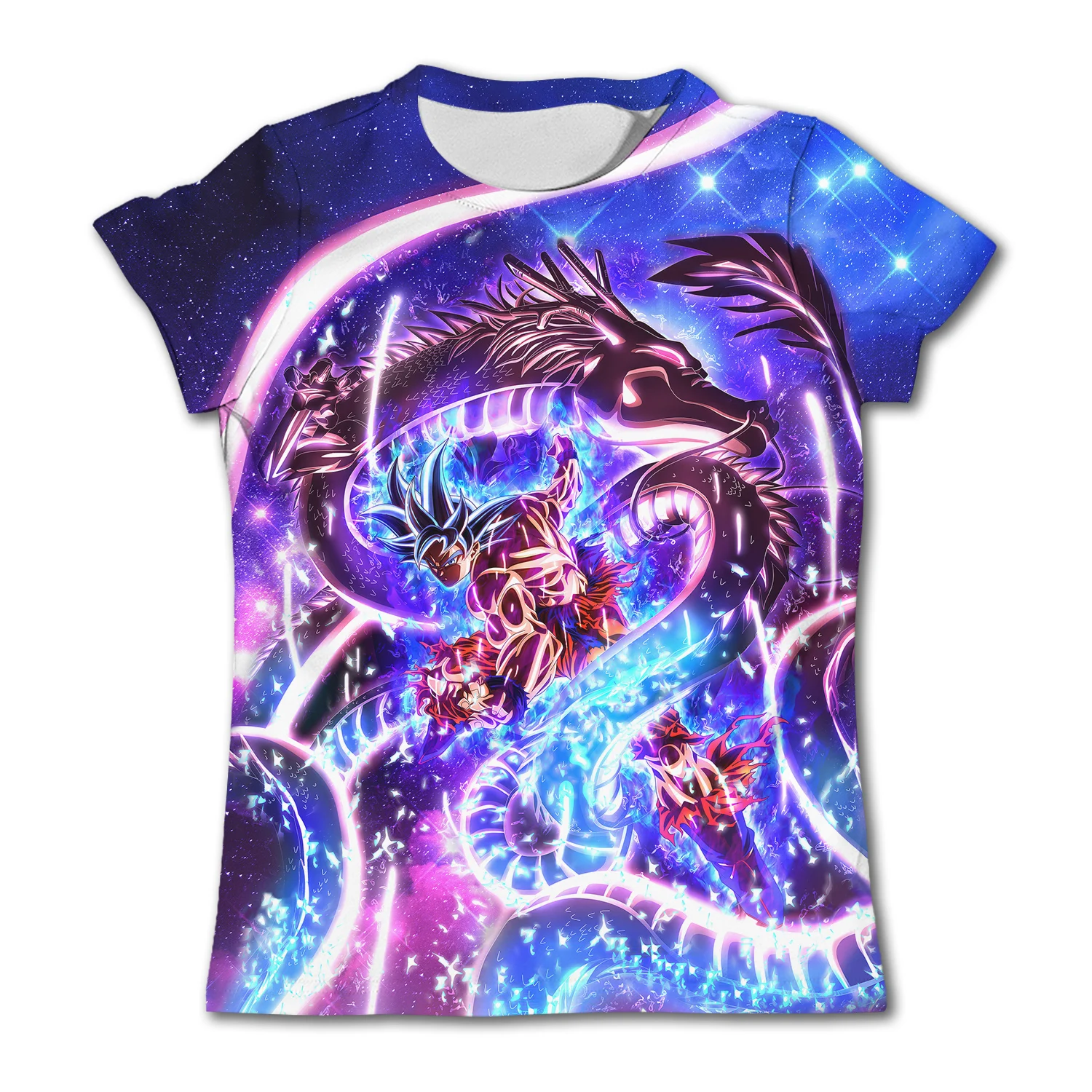 メンズドラゴンボール3D Tシャツ,半袖,ラウンドネック,悟空,ベジータ,カジュアルシャツ,夏のノベルティ2024