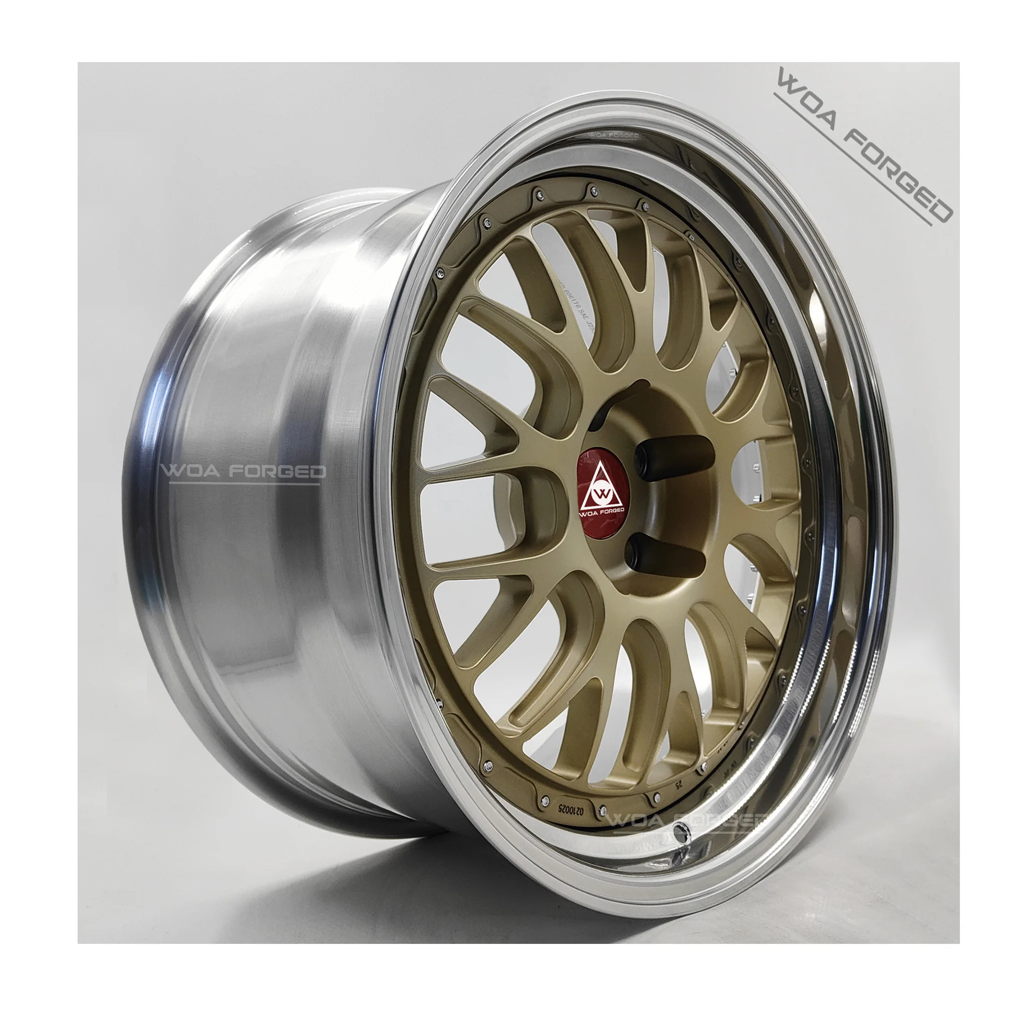 

WOA Forged Car Wheels BS E88 Golden Polishing Chrome Lip GT M2 F80 F90 E46 E92 M3 M4 F30 Forged Wheels 2 Piece 540i for BMW Audi