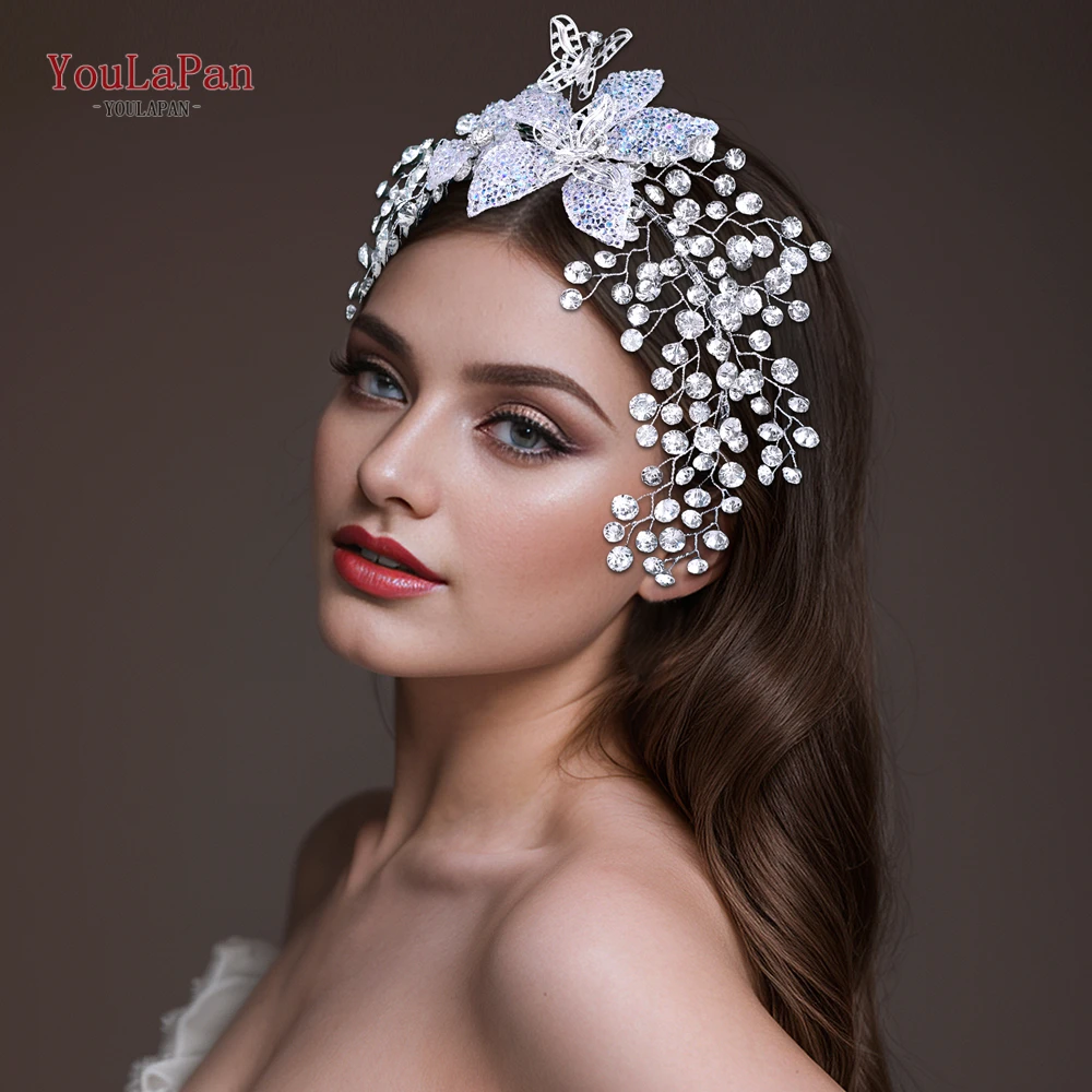 YouLaPan Luxury Wedding Headbands for Women Tiara Bride Hair Accessories Rhinestone Tiara Wedding Hair Hoop Hair Ornaments HP786