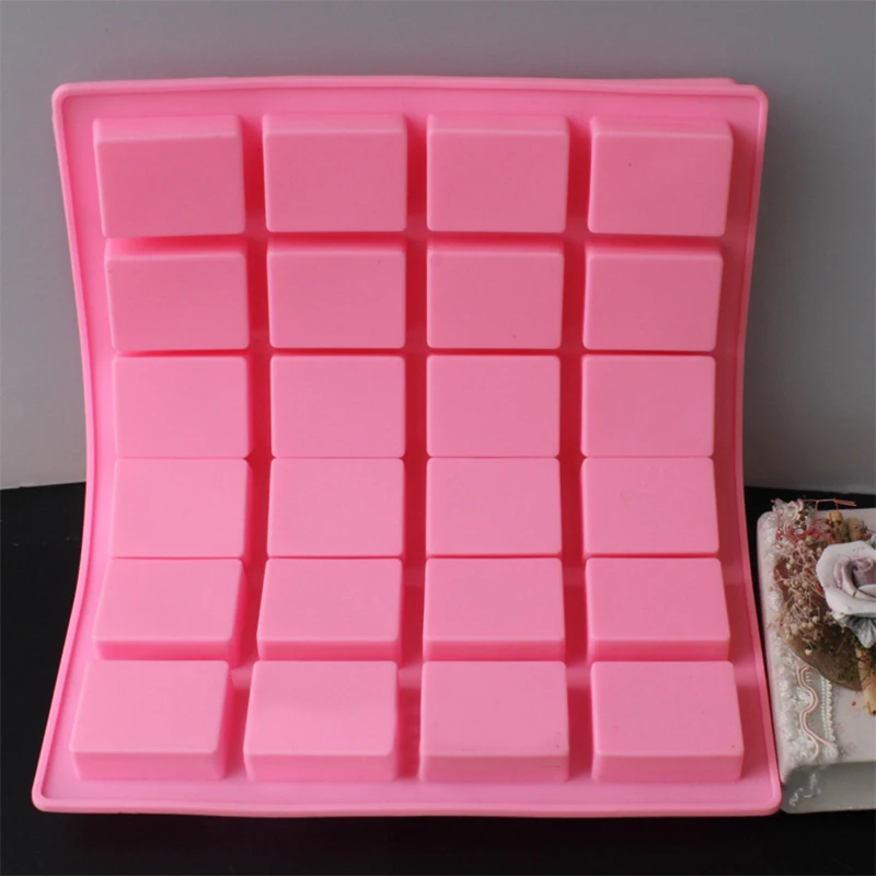 24 Cavity Rectangle Square Cake Silicone Baking Molds Handmade Soap Mold DIY Ice Tray Jelly Cake Candy Chocolate Moulds