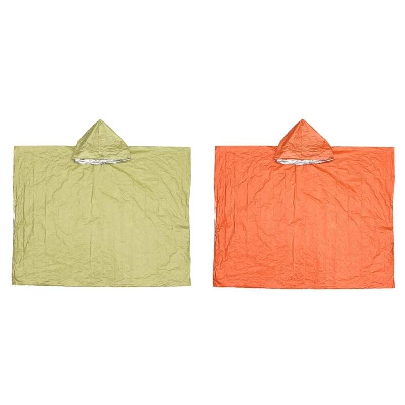 Outdoor Emergency Raincoats Double-sided Aluminum Film Rain Poncho First Aids Dropship