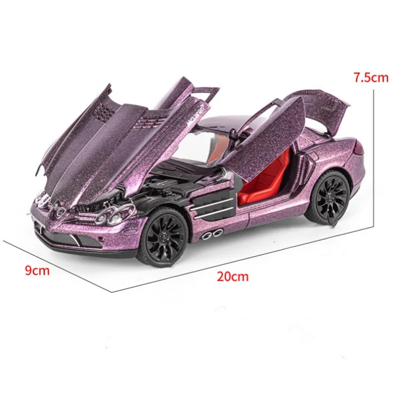 1:24 Benz SLR Stirling Moss Alloy Model Car Toy Diecasts Metal Casting Pull Back Sound and Light Car Toys For Children Vehicle