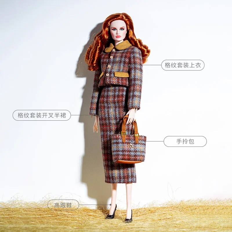 High-grade clothing set / peacoat shirt leather pant boot/ doll clothes suit accessorise outfit for 30cm Xinyi Fr2 ST barbi Doll