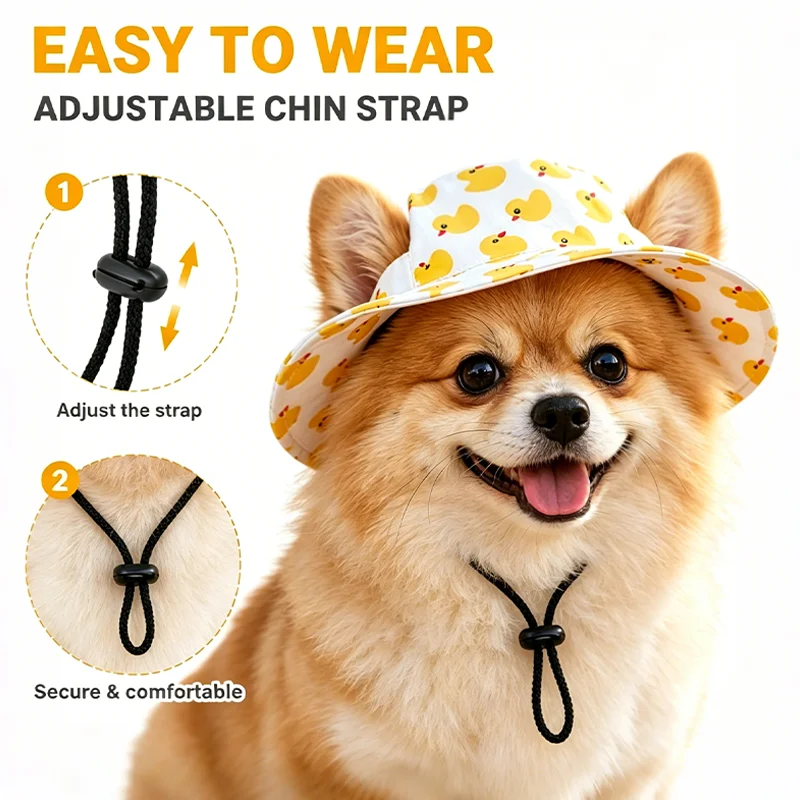 

Sun hat for small dog/cat, breathable with adjustable strap, for outdoor, adjustable,cute and stylish,pet accessory
