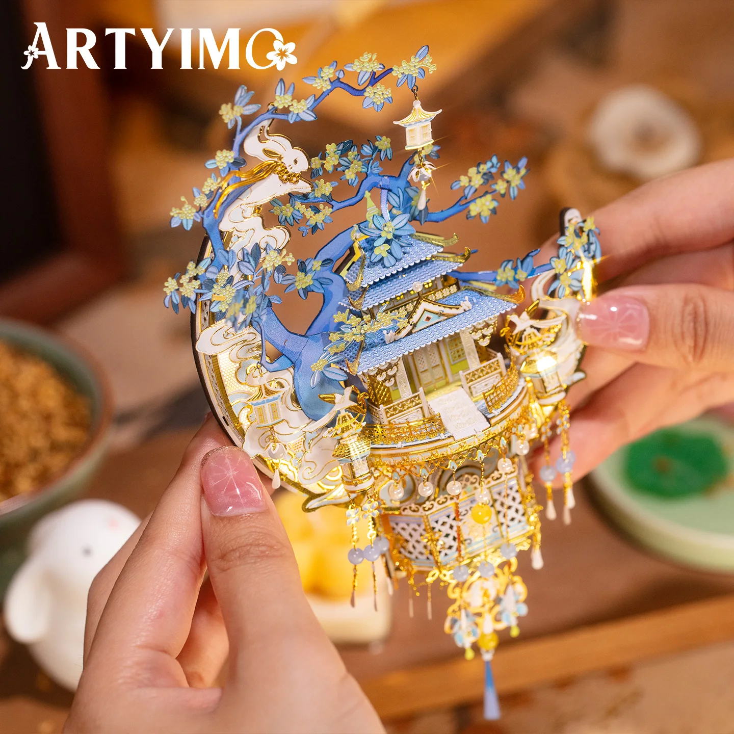MU Moon Palace Fridge Magnet 3D Metal Puzzle DIY Assembly Kit, Brain Teaser, Office Decor, Birthday Christmas Halloween Gift