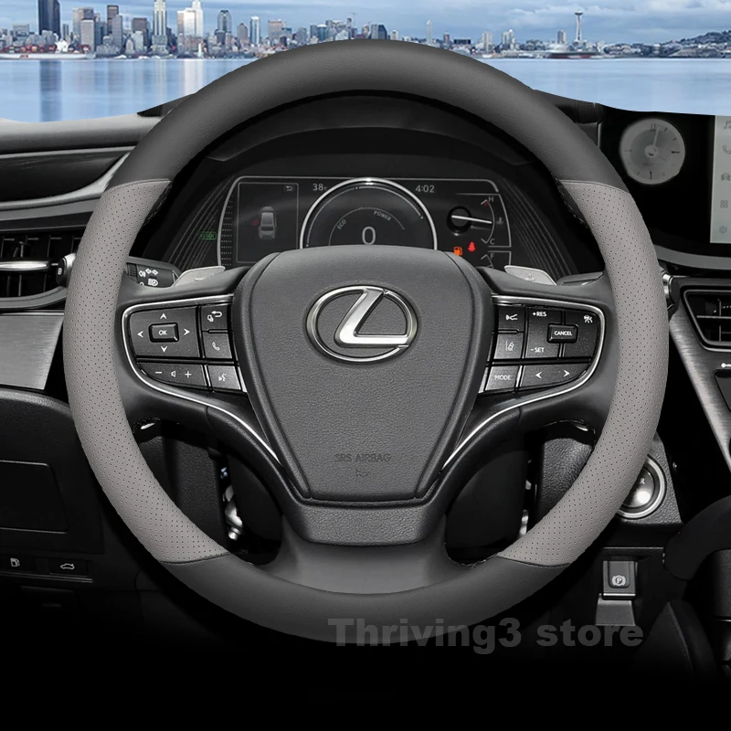 Capa de couro para volante de carro, para lexus nx200t nx250 nx300h es350 es300h rx350 rx450h série acessórios interiores automotivos 2025
