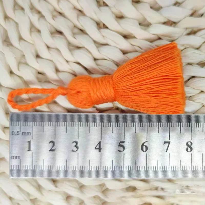5/10Pcs 8cm Chunky Cotton Tassel with Hanging Loop Bookmarks Tassel Cotton Thread Small Tassels DIY Crafts Jewelry Making Decor