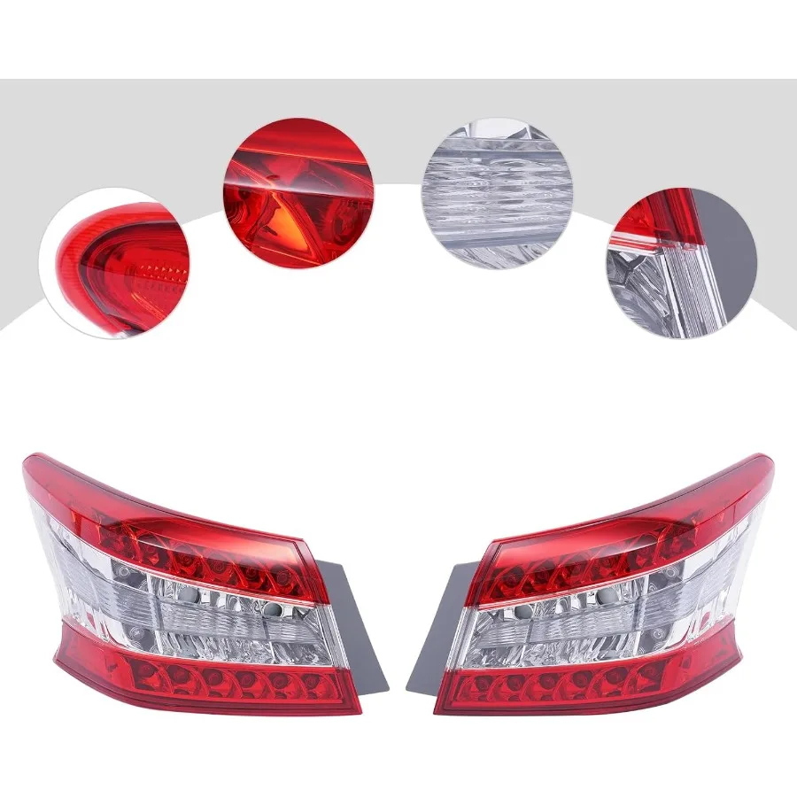 مجموعة مصابيح خلفية LED لـ 2013 2014 2015 نيسان سنترا الجانب الأيسر والأيمن استبدال المصباح الخلفي للفرامل الخارجية مع قناع معزز