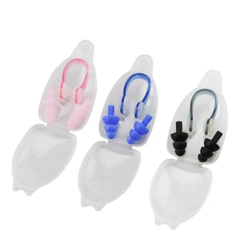 Sports 12 Sets Silicone Nose Splint Waterproof Ear Plugs Pool Pool Accessories Swimming Surf Boat Accessories