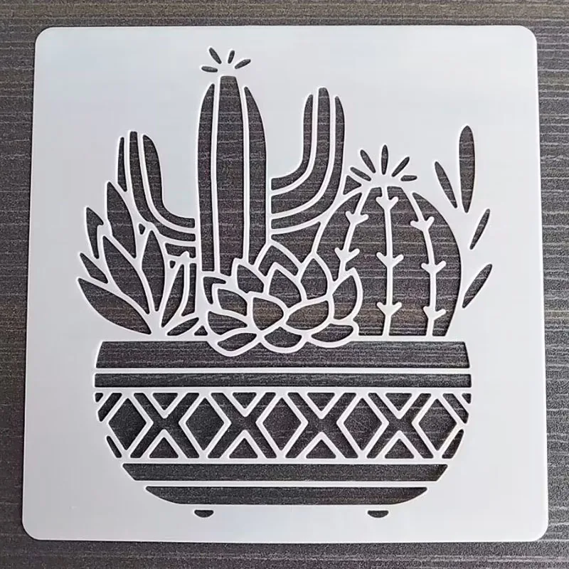 13*13Cm Cactus Template DIY Layering Stencils Wall Painting Scrapbook  Coloring Embossing Album Decorative Card Templat - AliExpress 21