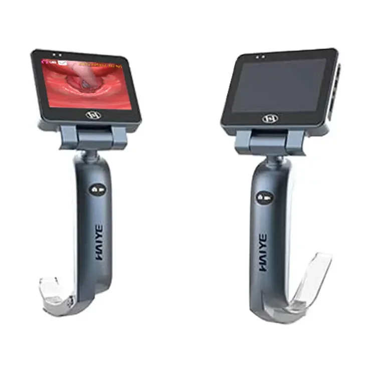 HD 3.5 inch LCD Touch Screen Video Laryngoscope 5 size disposable blades for Difficuty Airway Intubation