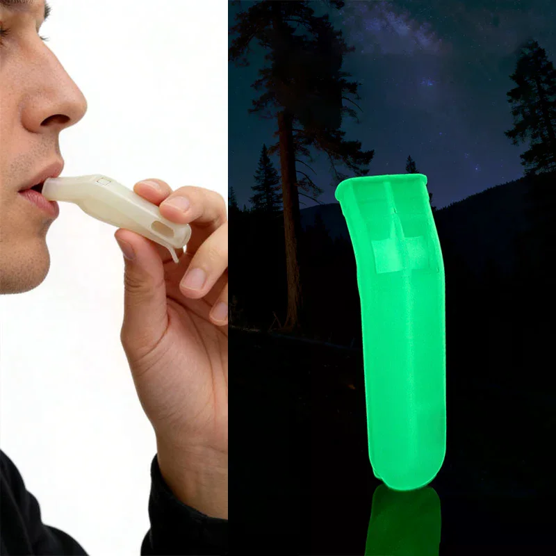 Luminous Survival Whistle Internationally SOS Distress Whistle Emergency Loud Dual Frequency Sound With Back Clip Outdoor