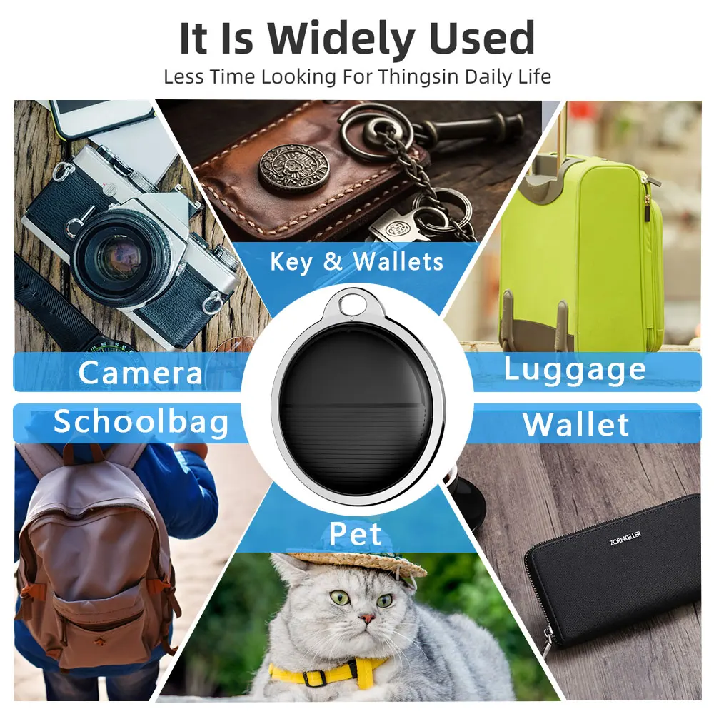 Smart Bluetooth Mini GPS Tracker With Spring Coil Works with Find My APP Anti Lose Reminder Device for Iphone Tag Locator