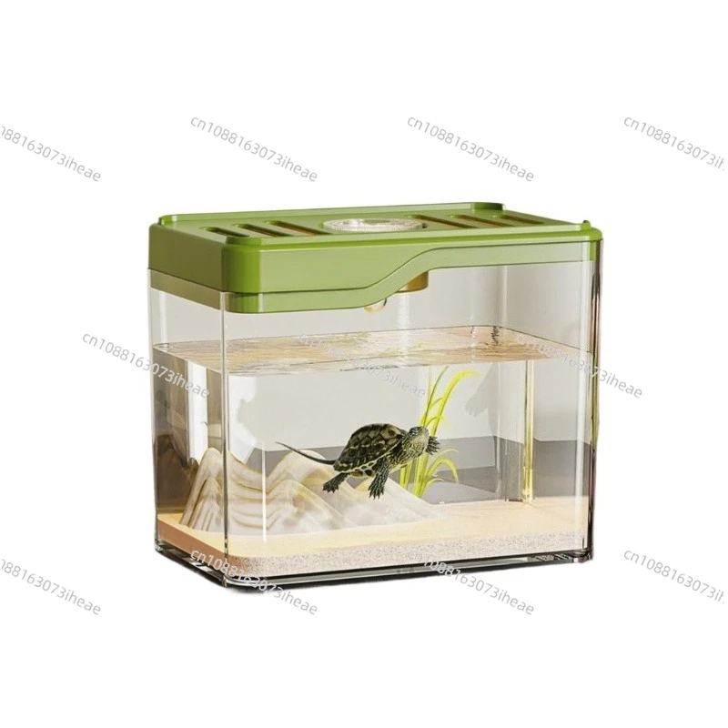 

Прозрачный светодиодный светильник для аквариума, небольшой дышащий настольный аквариум, креативный аквариум с черепахой, домашний офисный стол, декор для аквариума