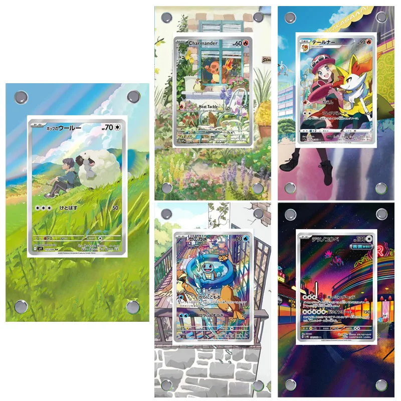 display-de-arte-para-cartao-pokemon-sv9-hop-mew-squirtle-acrilico-preso-tijolo-anime-jogo-colecao-cartao-expositor-ornamento-presente