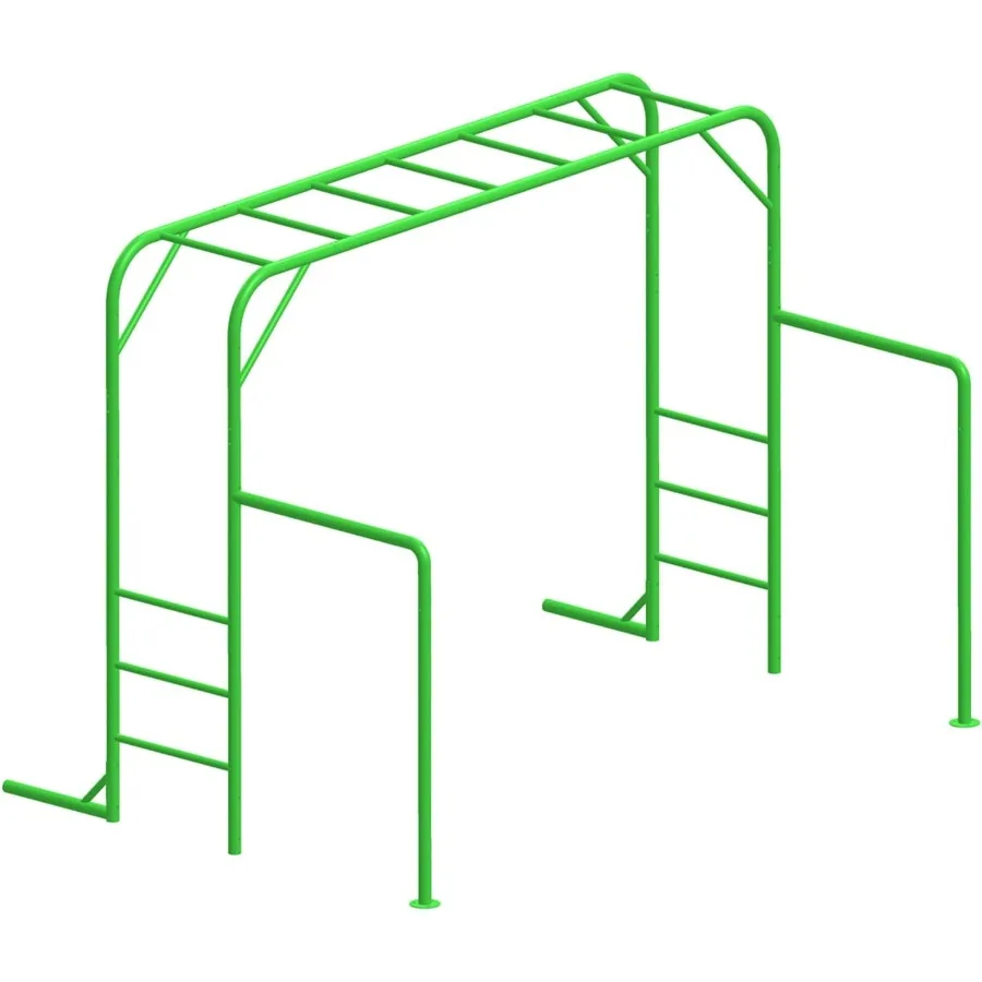 

Outdoor Monkey Bar Set with Climbing Frame for Backyards Metal Gymnastics Bars for Age 3 and Up Durable Playground Set with Pow