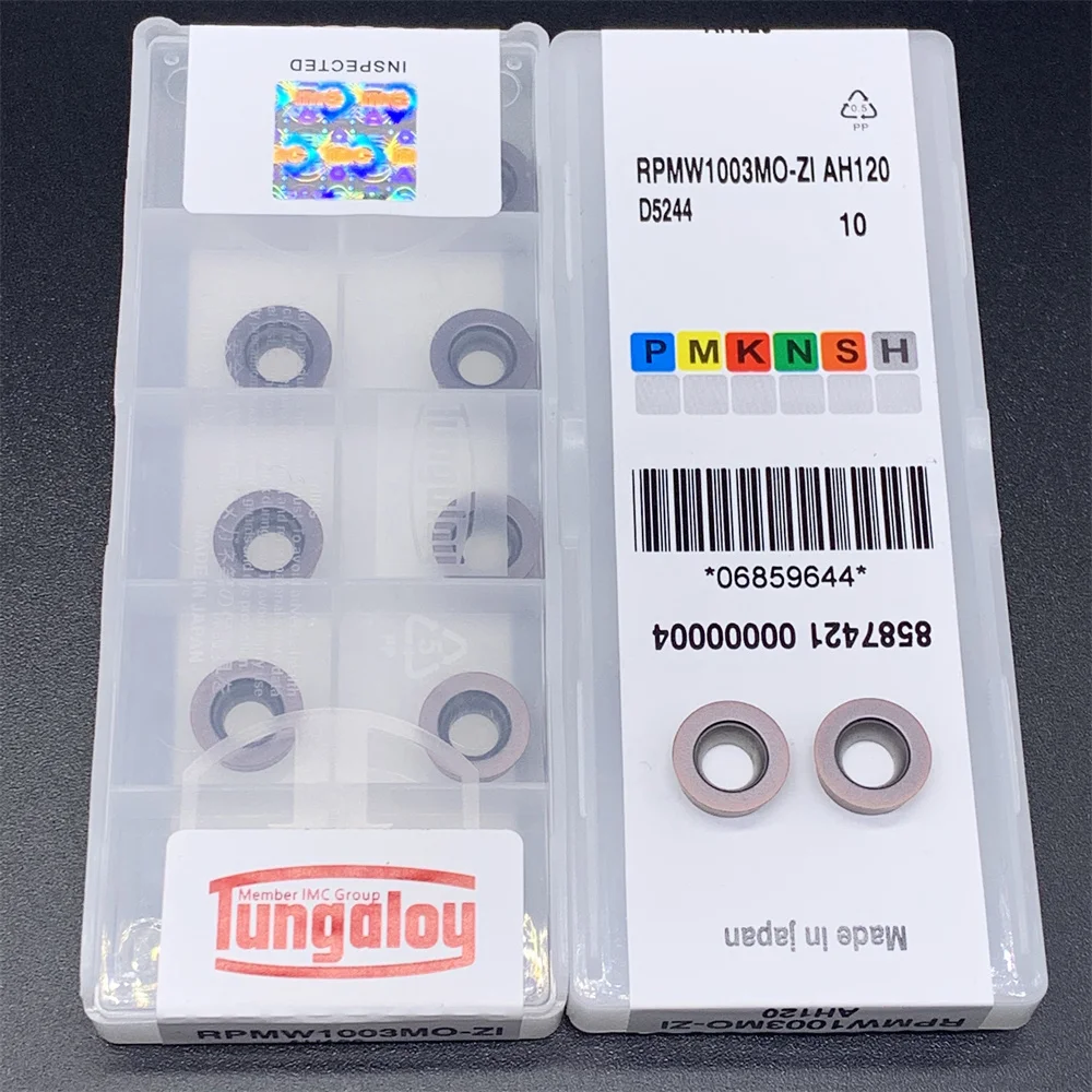 10 pz RPMW1003MO-ZI AH120 inserti di fresatura circolari lama in metallo duro utensile per tornitura esterna RPMW1003 fresa