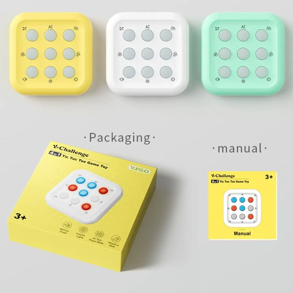 

Electric Tic-Tac-Toe Handheld Game Educational Memory Growth Handheld Puzzle Game Console Multifunctional Montessori