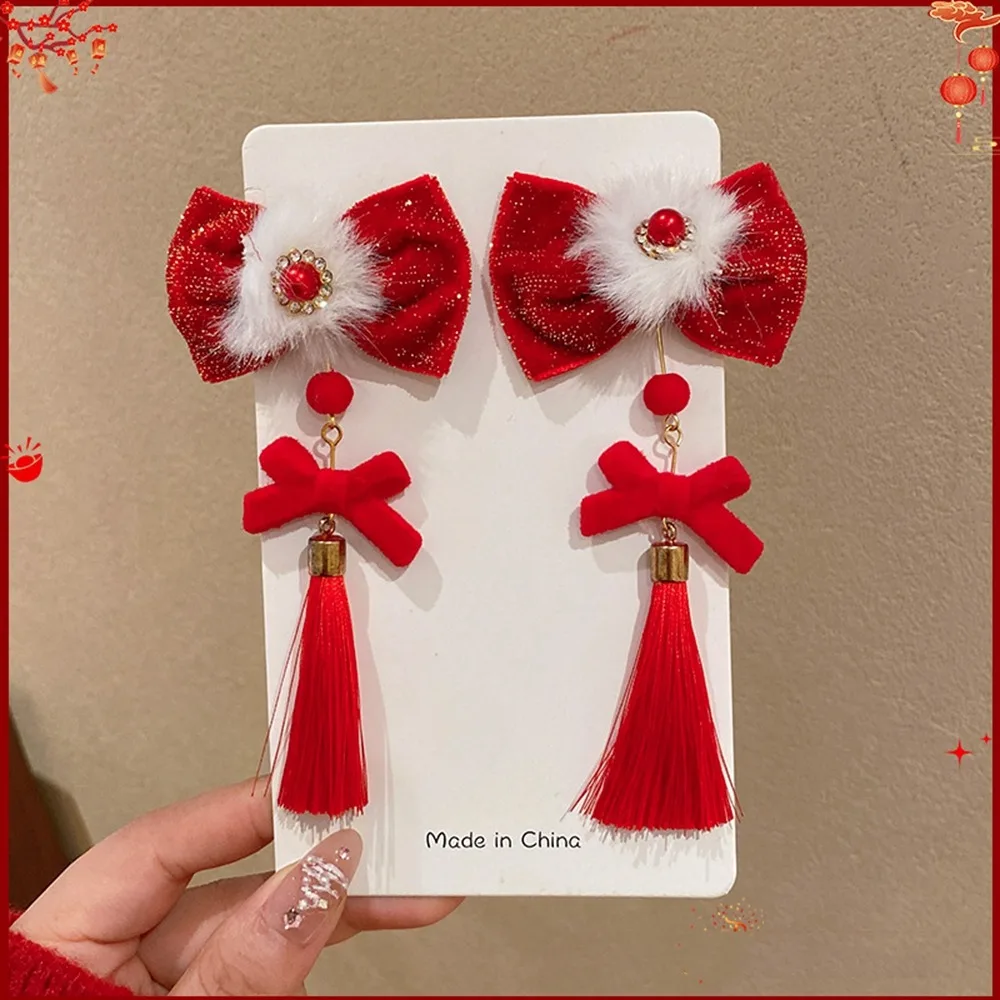 All-match borla crianças arco vermelho hairpin orelhas de gato pano hanfu varas de cabelo bowknot estilo antigo grampo de cabelo crianças