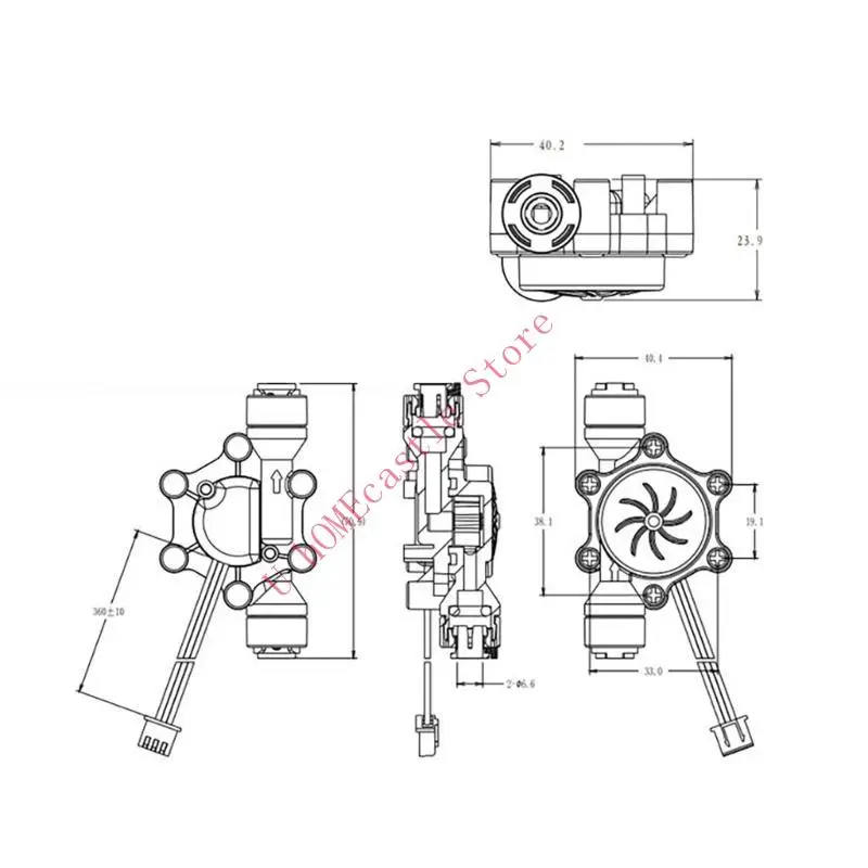 63HF Liquid Flowmeter Fluidmeter Counter 0.25-2.5L/Min for Water Dispenser G1/4 DN8 Water Meter Hall Effect Sensors