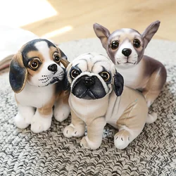 20CM Cartoon Simulation Dogs Lifelike Toy Pug Bulldog Chihuahua Stuffed Dolls Lovely Puppy Plush Toy for Kids Birthday Gift