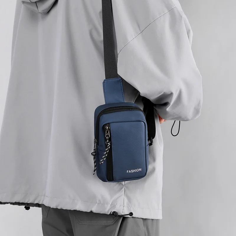 Bolso de pecho impermeable para hombre, riñonera grande a la moda para viaje al aire libre y trabajo