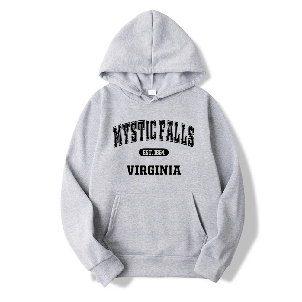 Mystic Falls Hoodie TVD Hoodies Salvatore Hooded Sweatshirt Women Long Sleeve Pullovers Streetwear Casual Tops Vampire Fan Gift