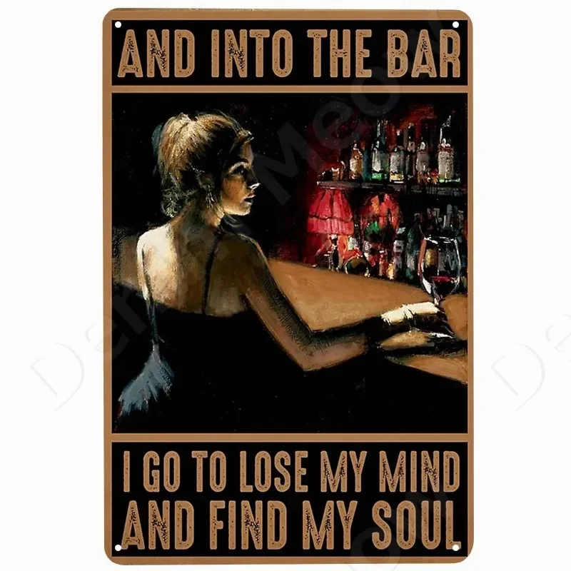 I Drink I Know Thing Vintage Metal Tin Sign Bourbon Decorative Plaque Home Pub Bar Man Cave Club Decor Wine Wall Decoration N465