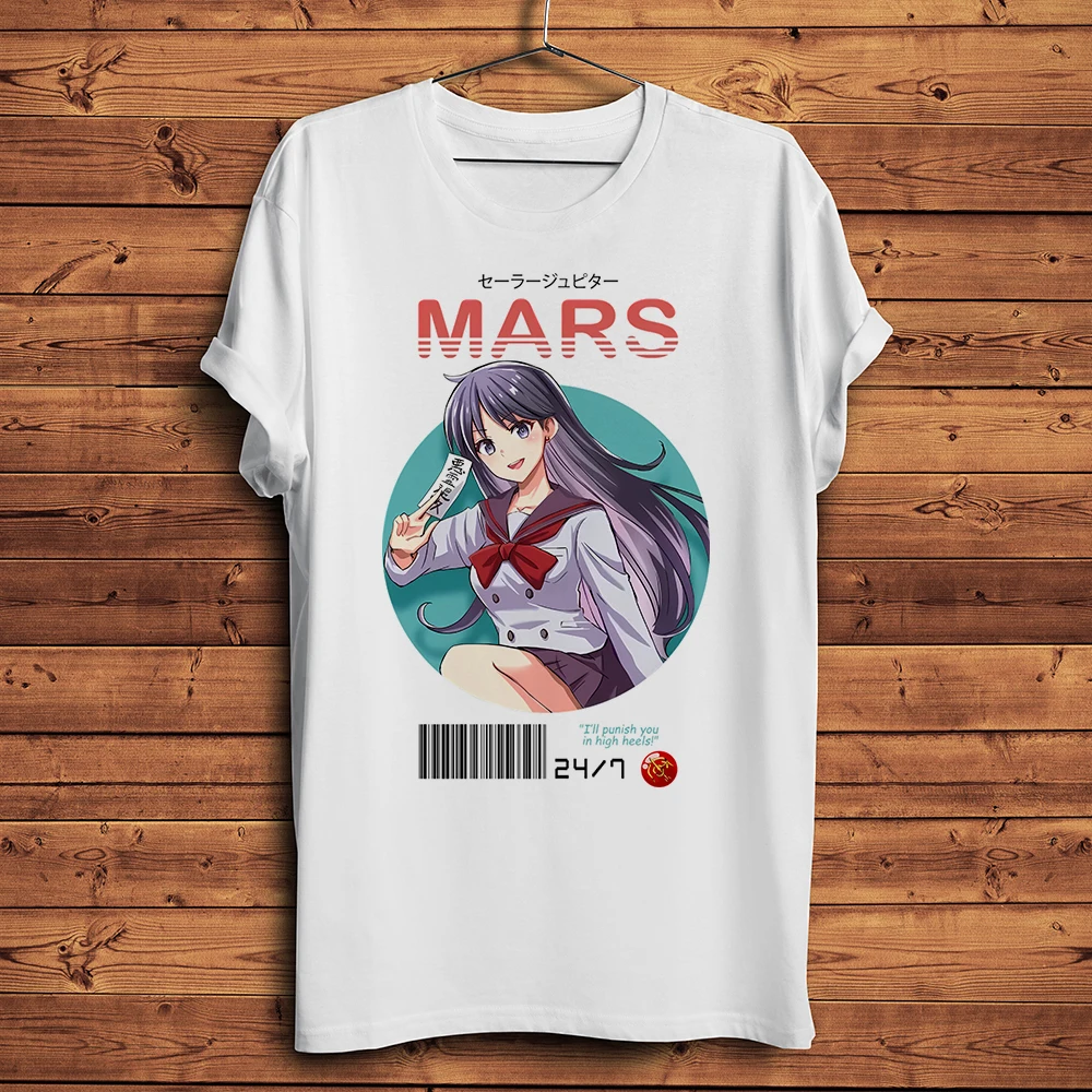 Venus Mars Jupiter sailor funny anime T Shirt Homme Men Short sleeve TShirt Breathable Streetwear Unisex Tee No-sticker Print