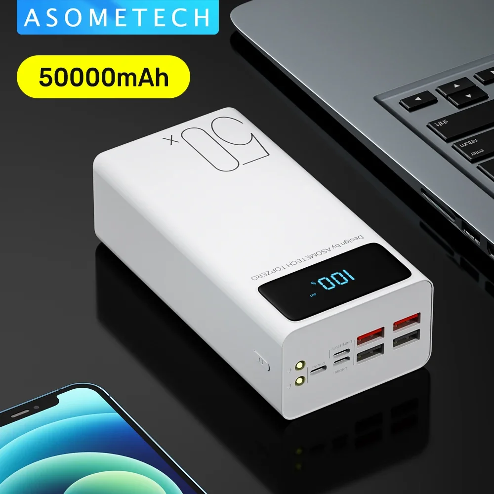 

Power Bank 50000mAh Portable Charger LED Light Poverbank Powerbank 50000 mAh External Battery For iPhone Xiaomi Samsung Huawei