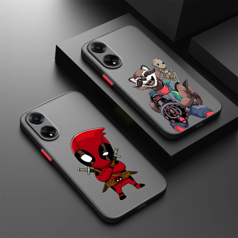 SpiderMan Deadpool Heroic Anime Frosted Translucent For OPPO X5 X3 A54S A5 A94 A16 A53S A57 A74 A72 A96 A98 A78 5G Cover