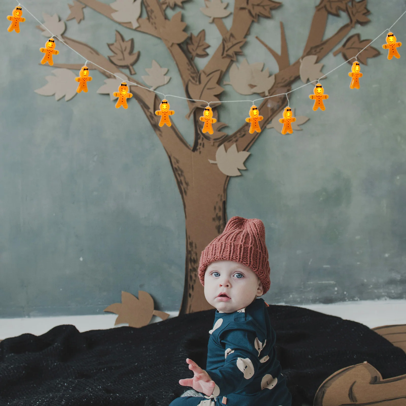 

1Pcs Xmas Gingerbread Man LED Lamp String Decorative Christmas Party Light Indoor Room Ornament Gingerbread Man Lamp String