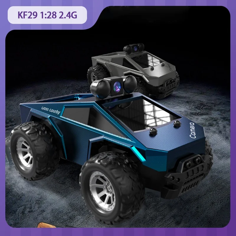 

KF29 1:28 2.4g Rc Car With Camera Tesla Wifi Map Transmission High-Speed Off-Road Remote Control Car Model Toy Holiday Gift