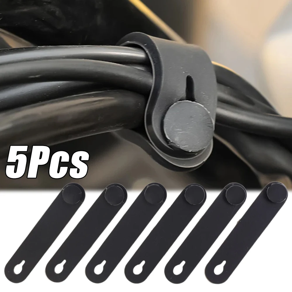 5x Motorcycle Rubber Frame Securing Cable Wiring Harness Power Cord Tie Clutch Line Brake Cable Ties Elastic Stripe Accessories